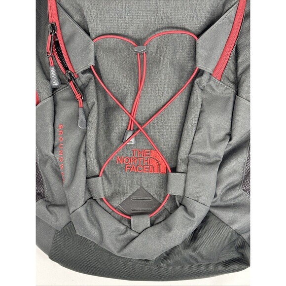 The North Face Backpack Gray Red BookBag Mitsubishi Capital - Picture 6 of 8